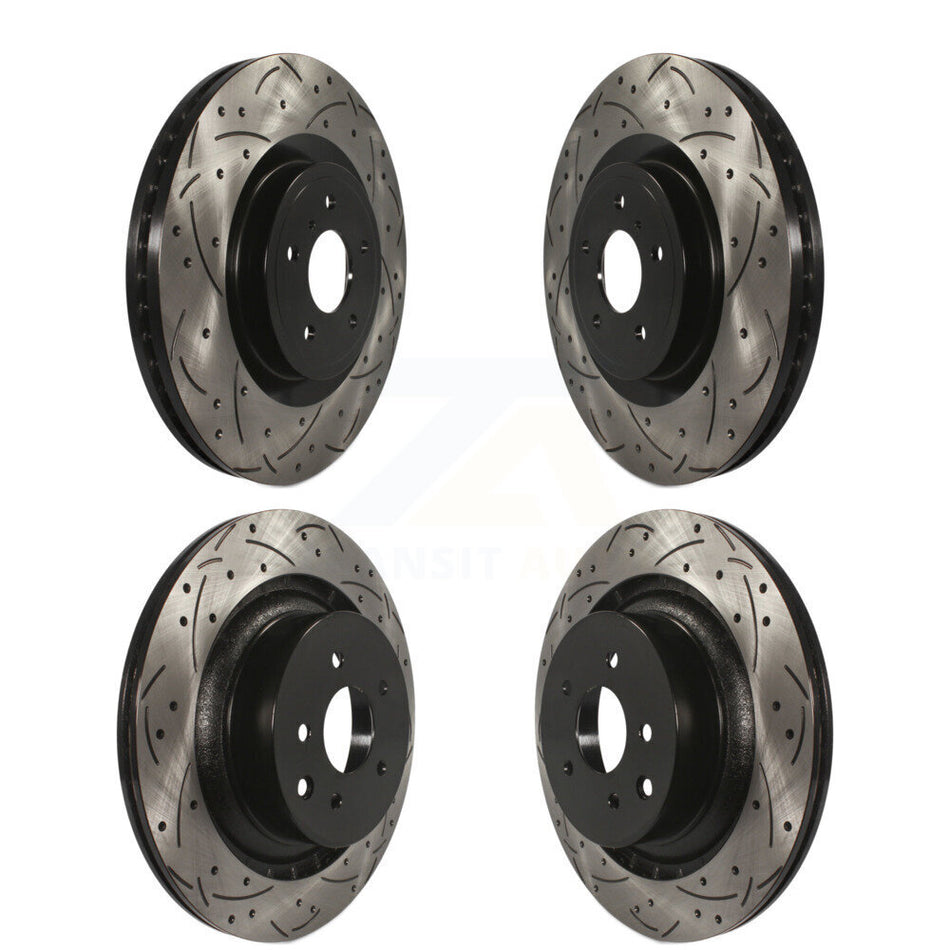 Front Rear Coated Drilled Slotted Disc Brake Rotors Kit For INFINITI G37 Nissan 370Z Q60 Z KD-100315