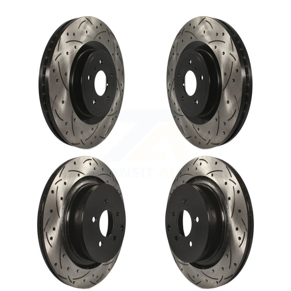 Front Rear Coated Drilled Slotted Disc Brake Rotors Kit For INFINITI Q50 M37 Q60 Q70 Q70L QX70 M56 FX50 KD-100316