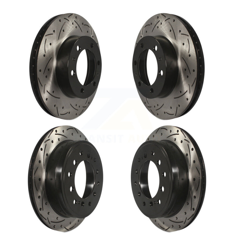 Front Rear Coated Drilled Slotted Disc Brake Rotors Kit For 2010-2014 Toyota FJ Cruiser KD-100317
