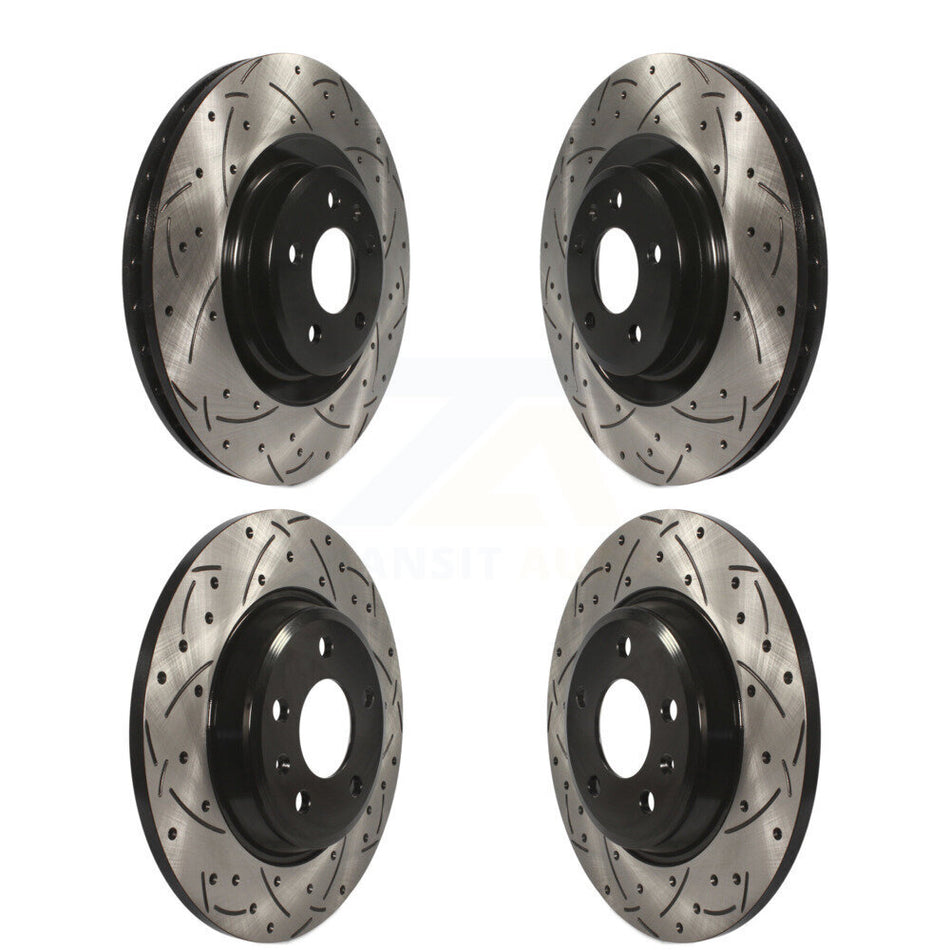 Front Rear Coated Drilled Slotted Disc Brake Rotors Kit For Audi Q5 A6 With 345mm Diameter Rotor KD-100318