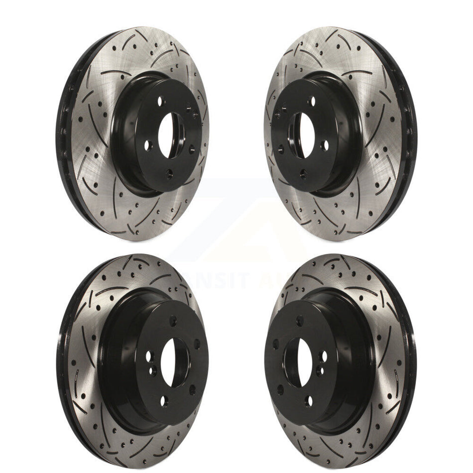 Front Rear Coated Drilled Slotted Disc Brake Rotors Kit For Mercedes-Benz E350 E400 With 322mm Diameter Rotor KD-100327