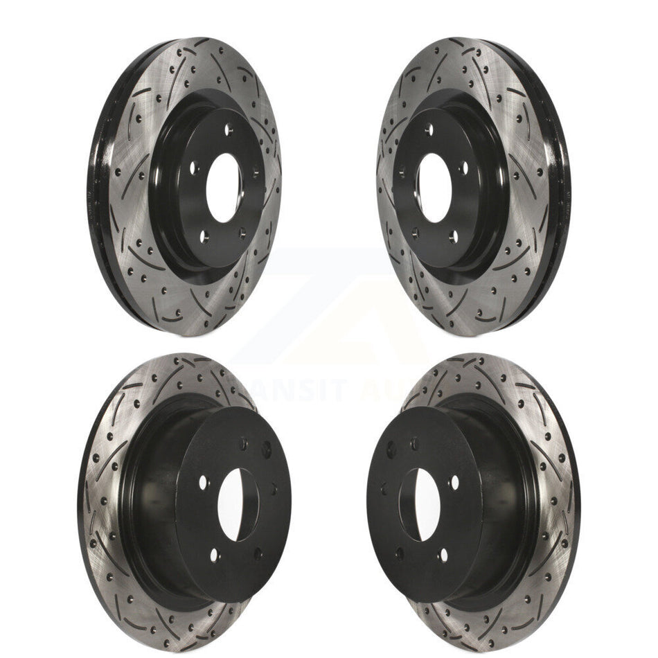 Front Rear Coated Drilled Slotted Disc Brake Rotors Kit For Nissan Sentra Juke KD-100329