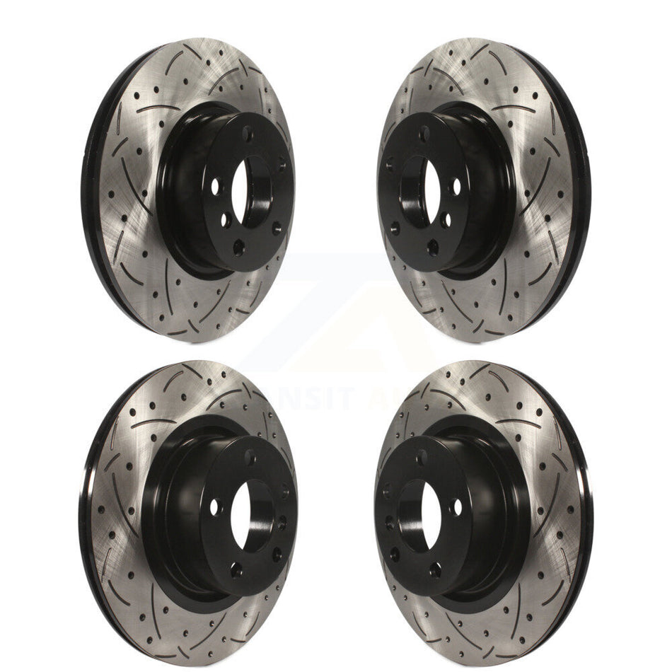 Front Rear Coated Drilled Slotted Disc Brake Rotors Kit For BMW X3 X4 KD-100331