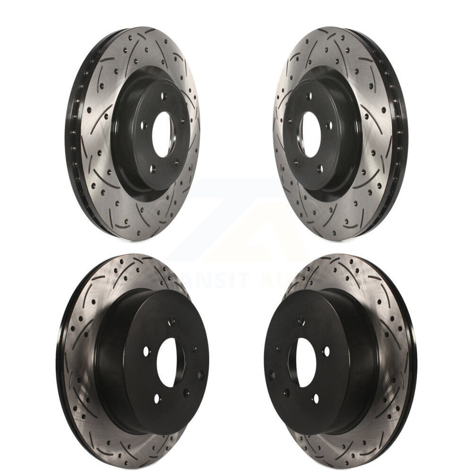 Front Rear Coated Drilled Slotted Disc Brake Rotors Kit For Nissan INFINITI Pathfinder Murano QX60 Q50 JX35 Q60 KD-100346