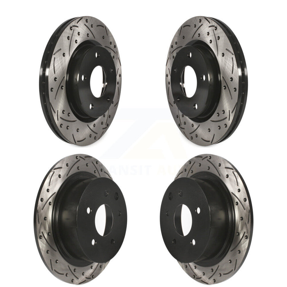 Front Rear Coated Drilled Slotted Disc Brake Rotors Kit For Nissan Sentra KD-100352