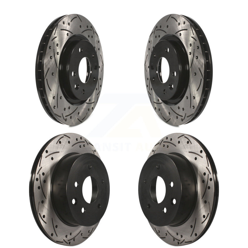 Front Rear Coated Drilled Slotted Disc Brake Rotors Kit For Nissan Rogue Sport LEAF Qashqai KD-100355