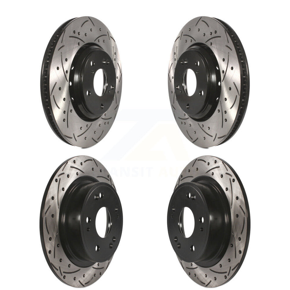 Front Rear Coated Drilled Slotted Disc Brake Rotors Kit For Honda Accord Acura ILX KD-100361