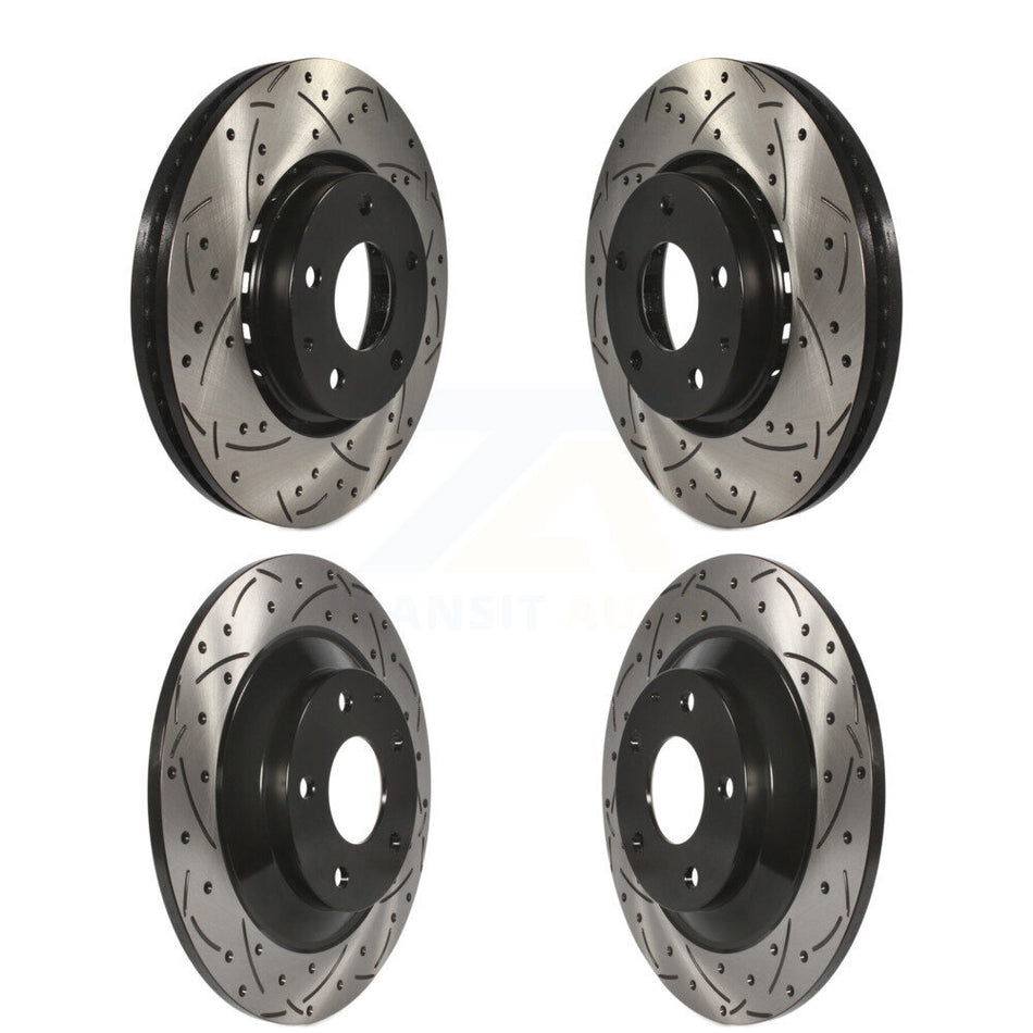 Front Rear Coated Drilled Slotted Disc Brake Rotors Kit For Mazda CX-5 KD-100363