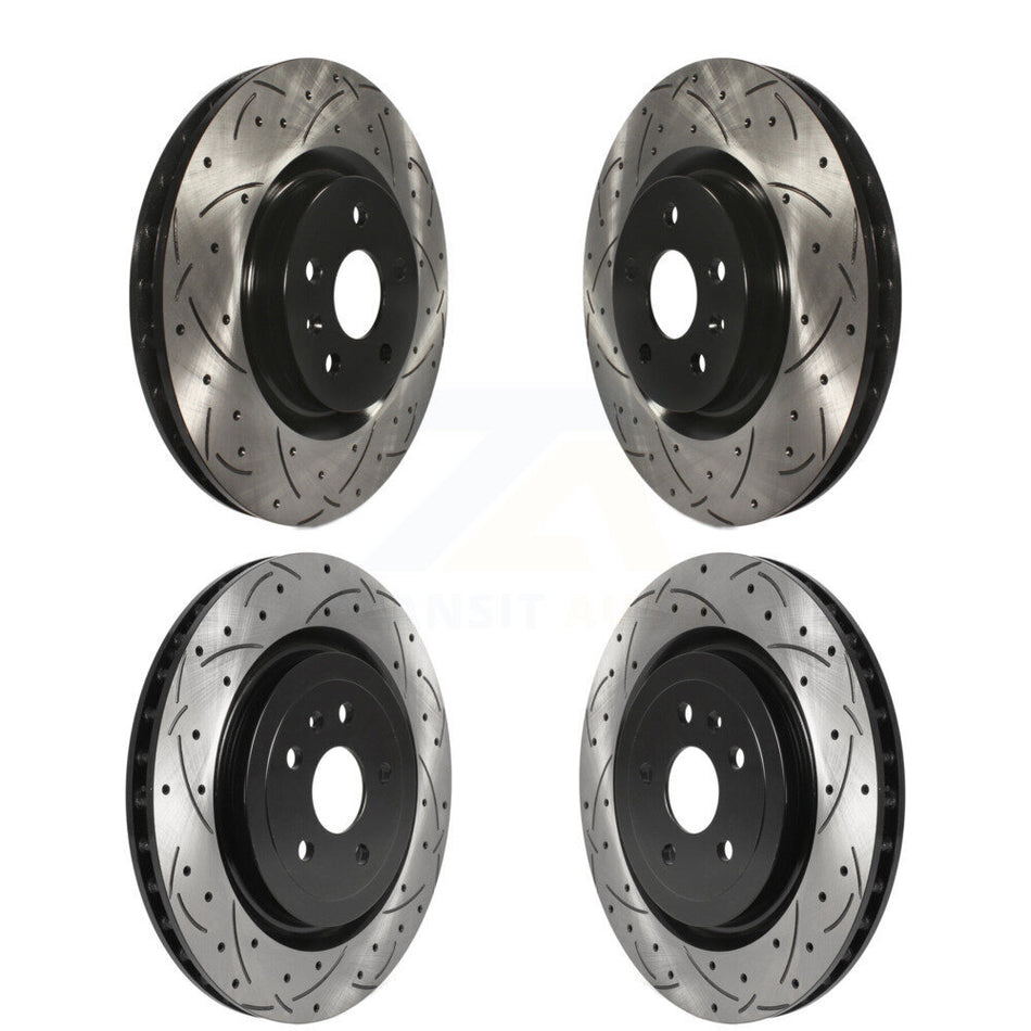 Front Rear Coated Drilled Slotted Disc Brake Rotors Kit For Chevrolet Camaro KD-100364