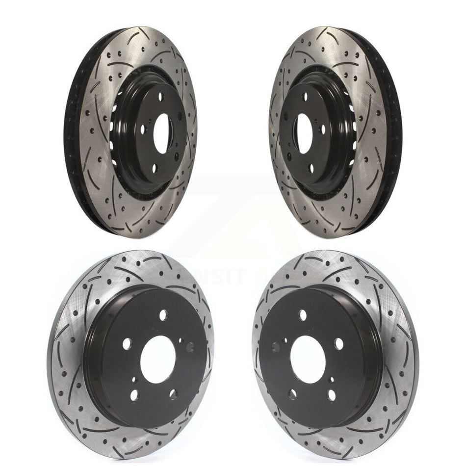 Front Rear Coated Drilled Slotted Disc Brake Rotors Kit For Lexus NX200t NX300 NX300h KD-100375