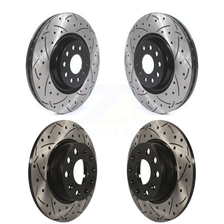 Front Rear Drill Slot Brake Rotors Kit For Audi A3 Quattro With 340mm Diameter Rotor KD-100382