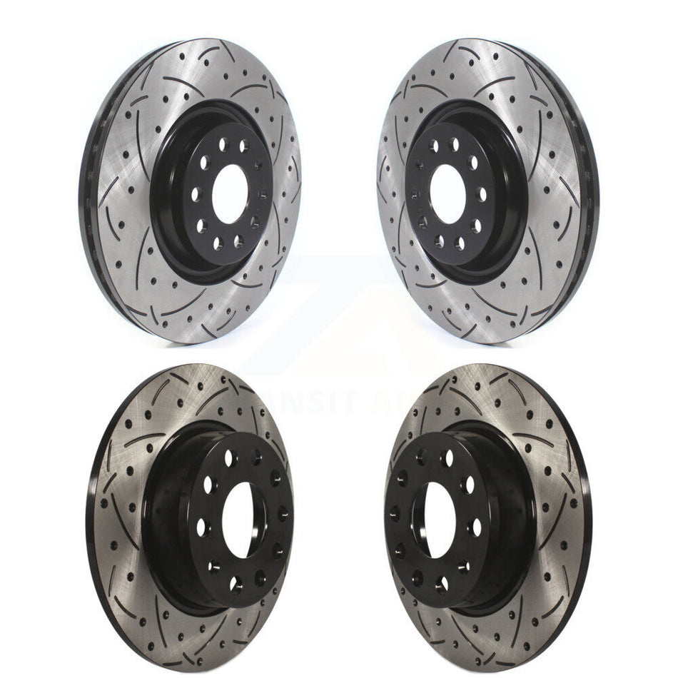 Front Rear Drill Slot Brake Rotors Kit For Audi A3 Quattro With 340mm Diameter Rotor KD-100382