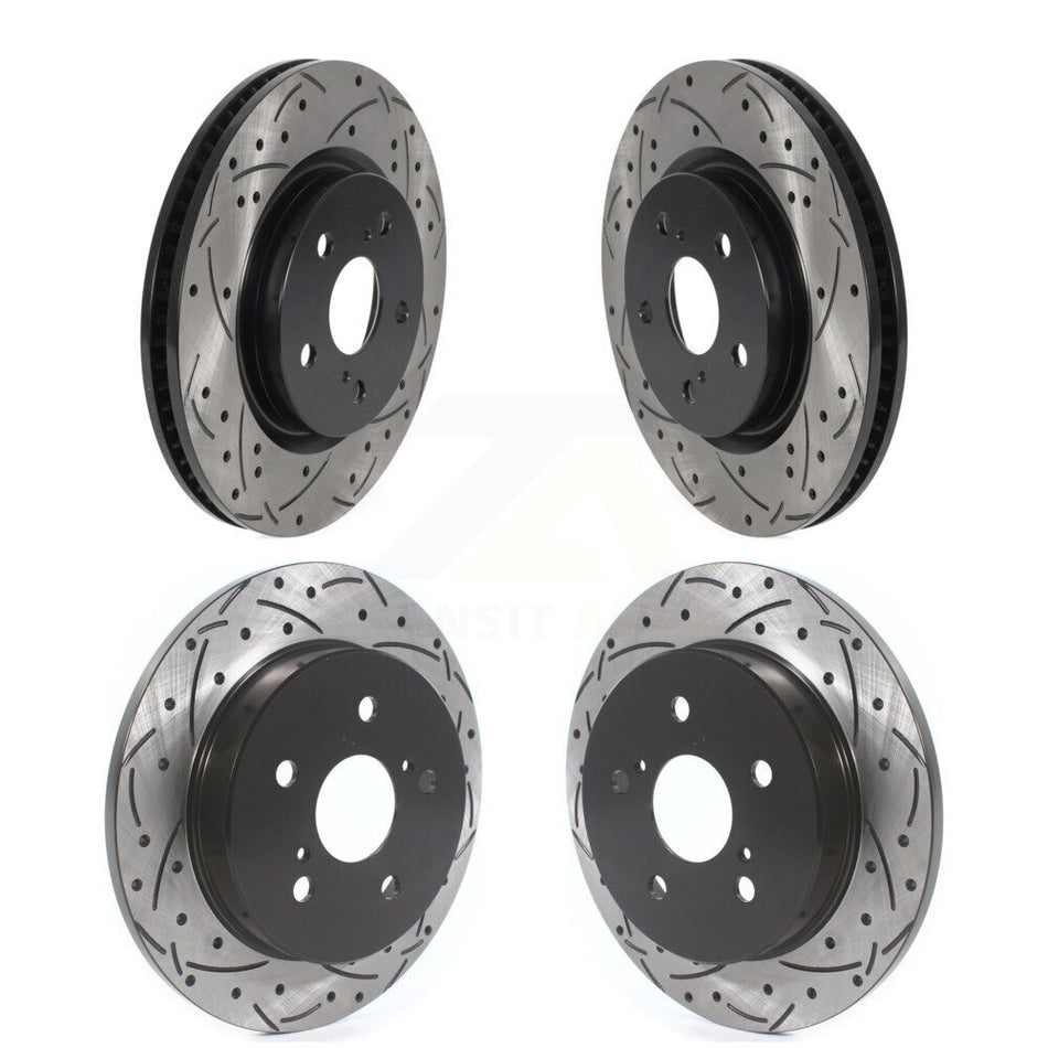 Front Rear Coated Drilled Slotted Disc Brake Rotors Kit For Toyota Camry RAV4 Lexus ES350 Avalon ES300h UX250h UX200 C-HR ES250 Venza Corolla Cross KD-100394