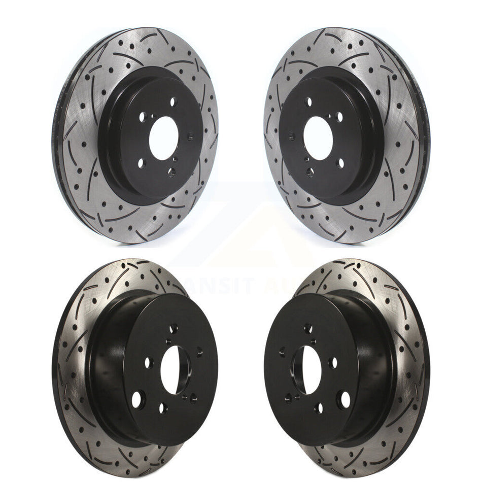 Front Rear Coated Drilled Slotted Disc Brake Rotors Kit For Subaru Crosstrek Impreza KD-100396