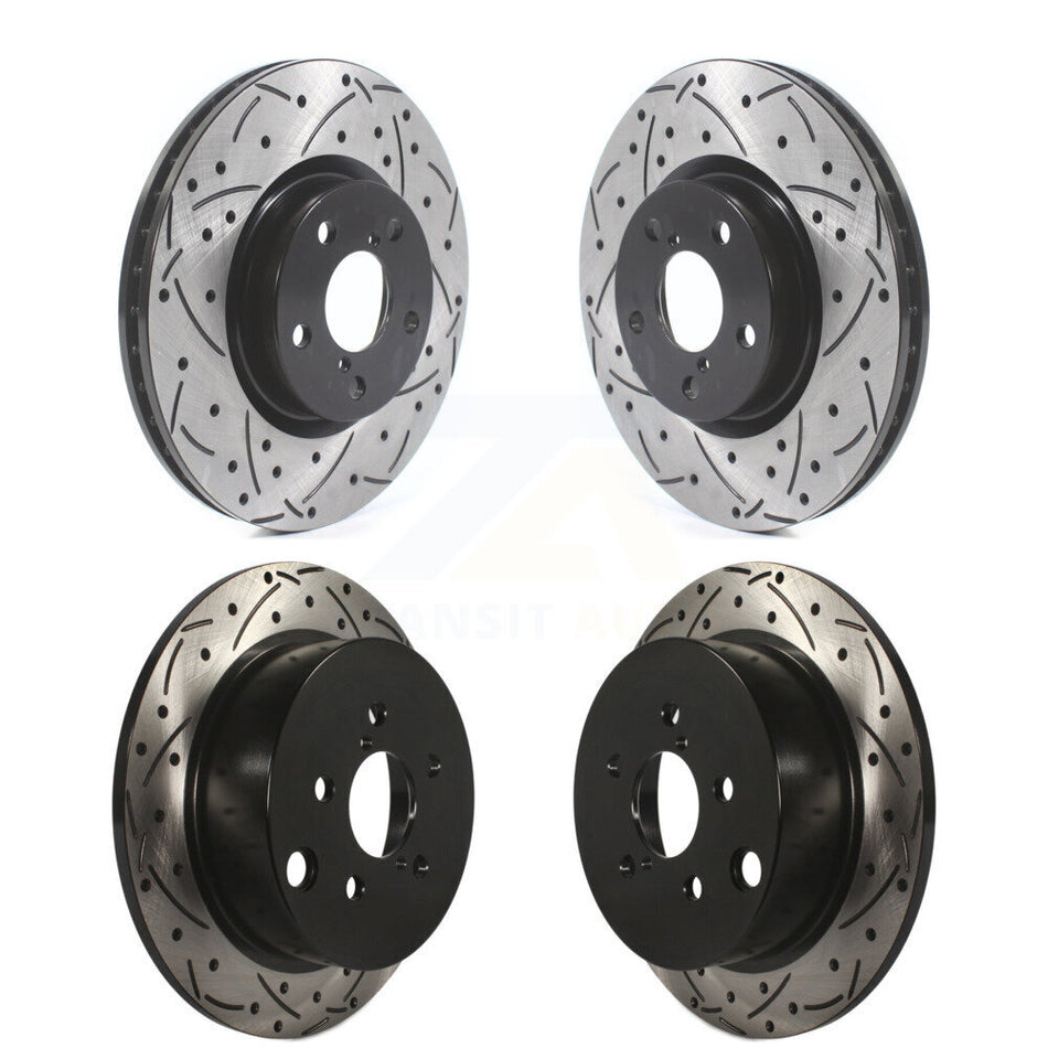 Front Rear Coated Drilled Slotted Disc Brake Rotors Kit For 2017-2021 Subaru Impreza With 276mm Diameter Rotor KD-100397