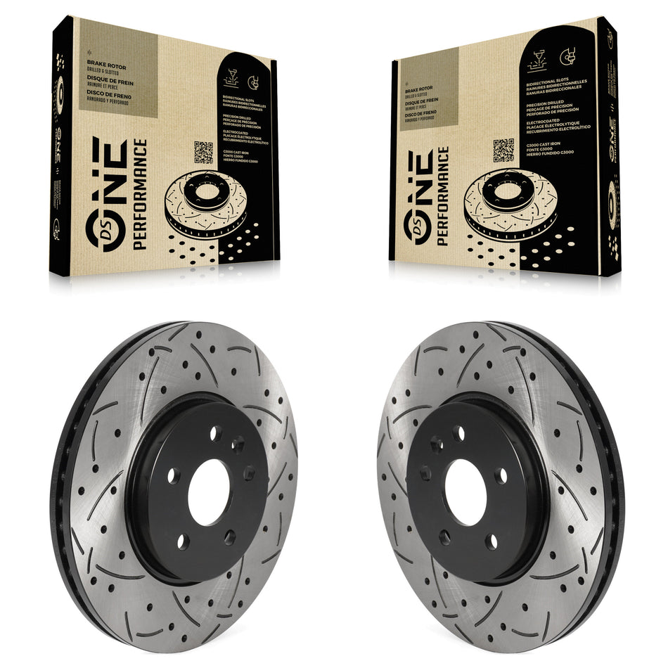 Front Coated Drilled Slotted Disc Brake Rotors Pair For Chevrolet Buick Encore Trax Sonic KD-100425