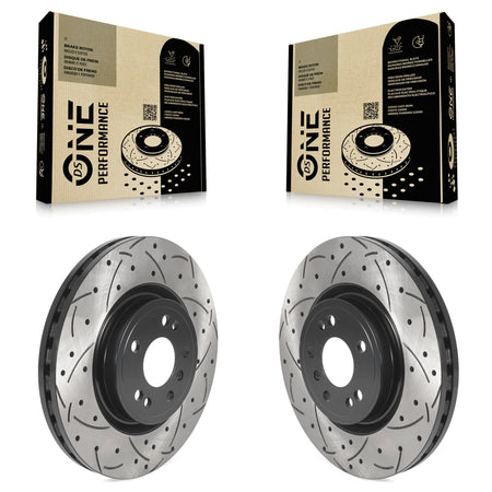 Front Coated Drill Slot Disc Brake Rotor Pair For Mercedes-Benz ML350 GLE350 ML250 GLE300d KD-100451