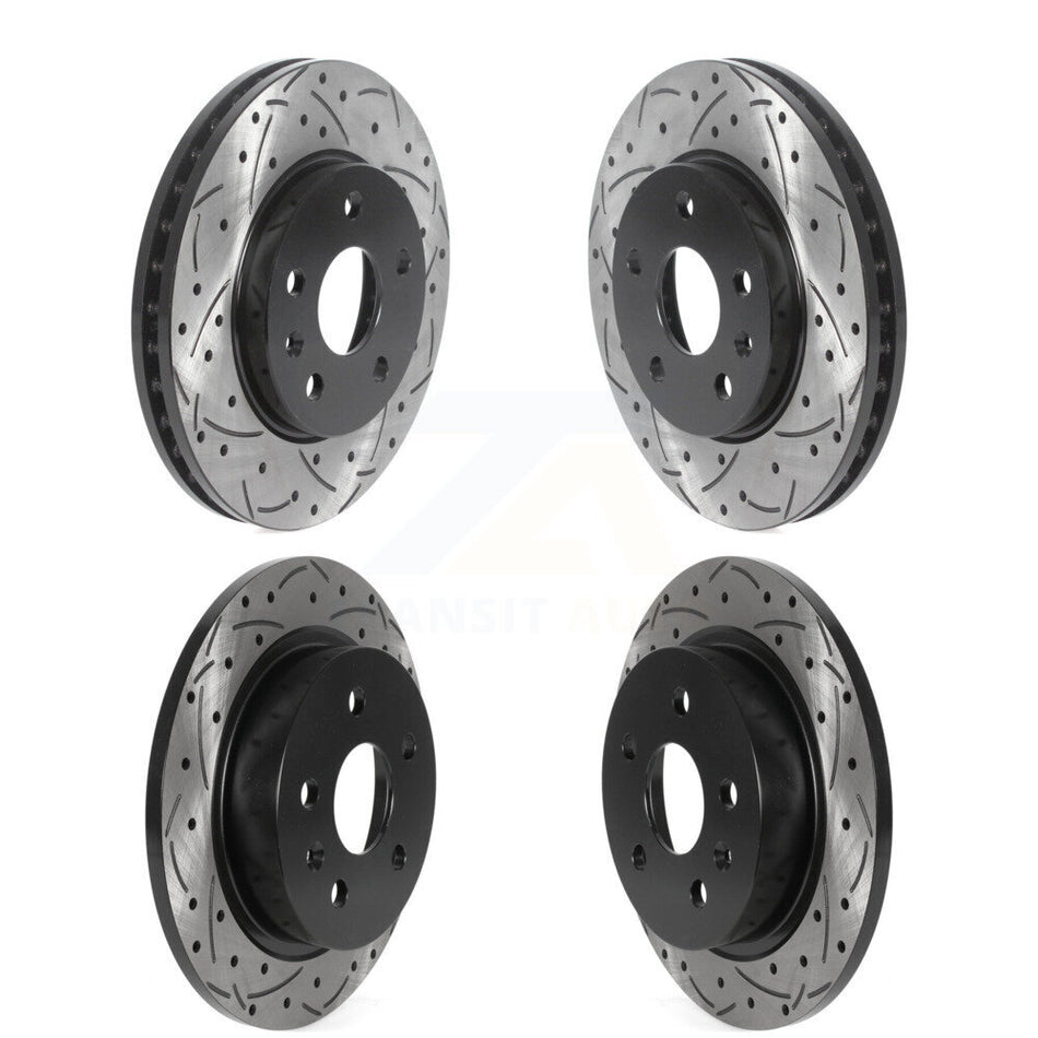 Front Rear Coated Drilled Slotted Disc Brake Rotors Kit For Chevrolet Malibu Limited KD-100456