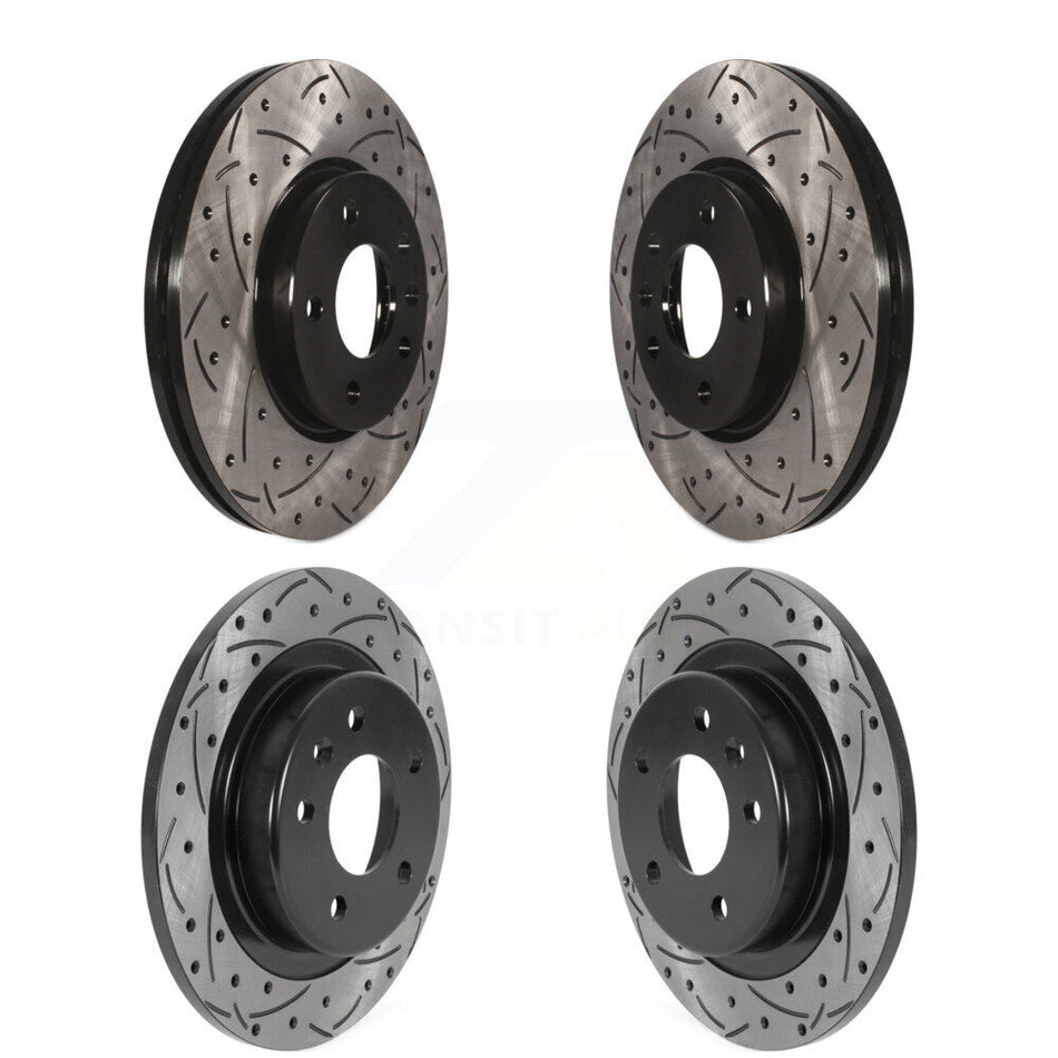 Front Rear Coated Drilled Slotted Disc Brake Rotors Kit For Chevrolet Equinox Malibu GMC Terrain Buick LaCrosse KD-100457