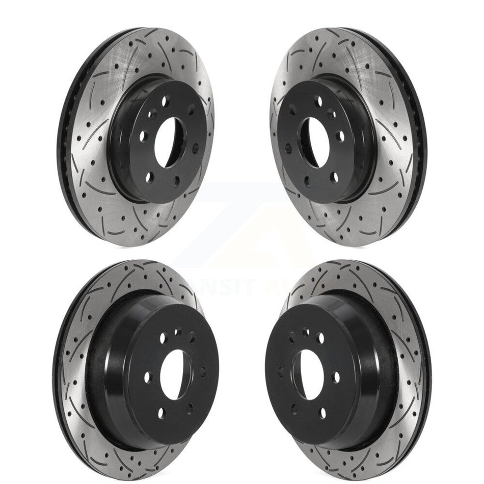 Front Rear Coated Drilled Slotted Disc Brake Rotors Kit For 2015-2020 Chevrolet Colorado GMC Canyon KD-100461
