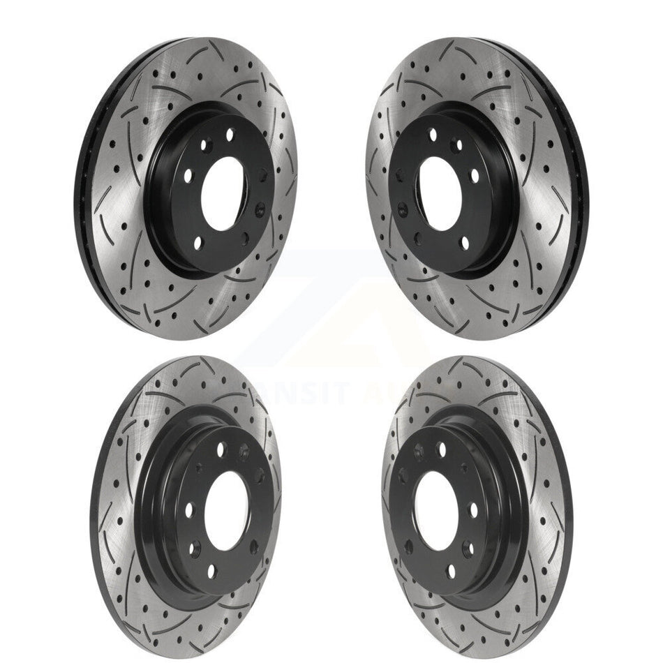 Front Rear Coated Drilled Slotted Disc Brake Rotors Kit For Ford Fusion Mazda 6 Lincoln MKZ Mercury Milan Zephyr KD-100463