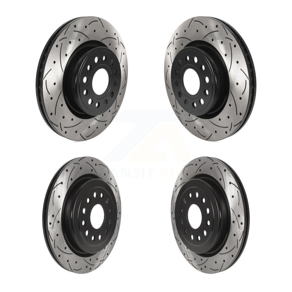 Front Rear Coated Drilled Slotted Disc Brake Rotors Kit For Ram 1500 KD-100467