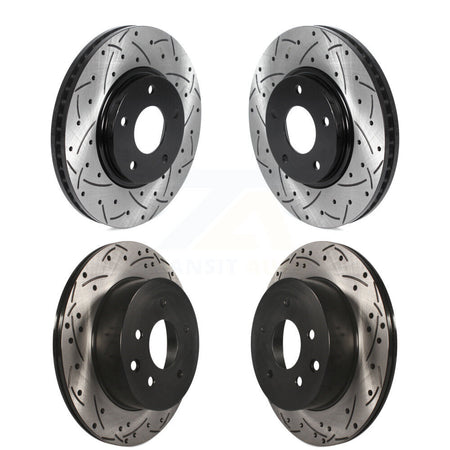 Front Rear Coated Drilled Slotted Disc Brake Rotors Kit For INFINITI Q45 M45 KD-100470