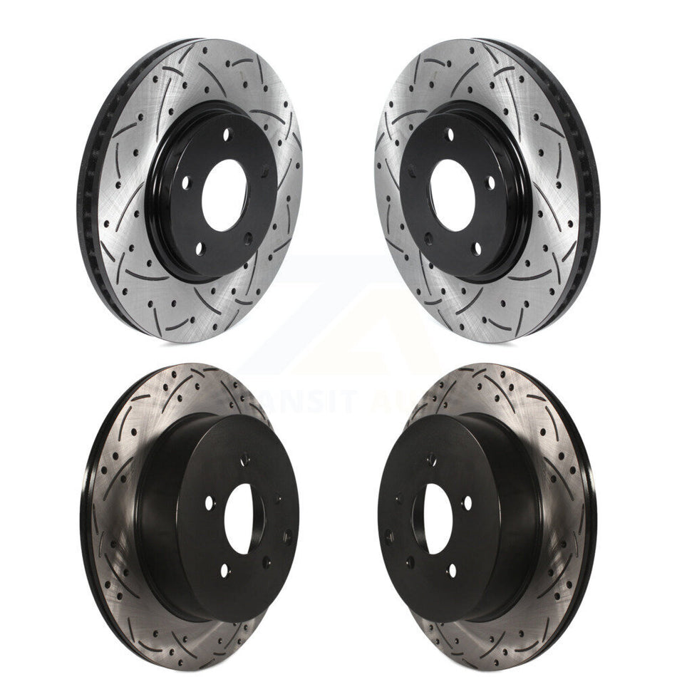 Front Rear Coated Drilled Slotted Disc Brake Rotors Kit For Nissan Quest Pathfinder KD-100471