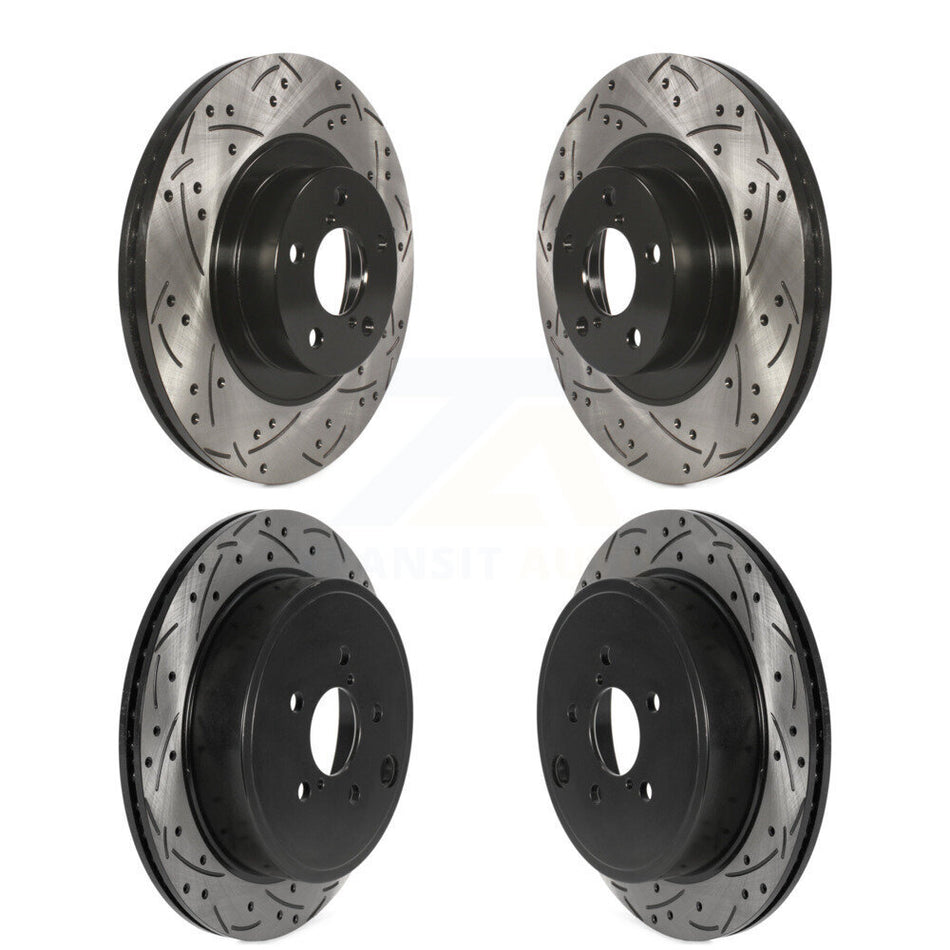 Front Rear Coated Drilled Slotted Disc Brake Rotors Kit For Toyota 86 Subaru BRZ KD-100472