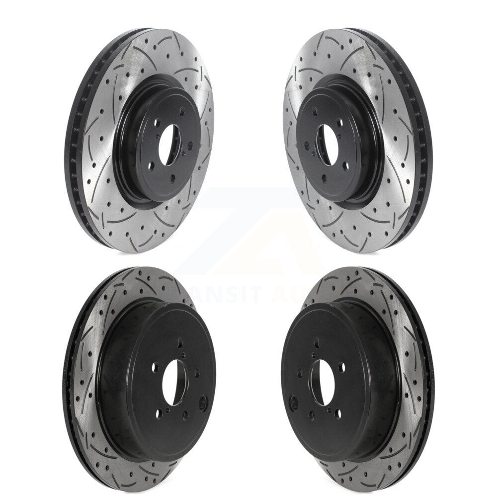 Front Rear Coated Drilled Slotted Disc Brake Rotors Kit For Subaru Outback Legacy KD-100474