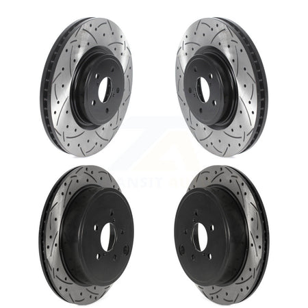 Front Rear Coated Drilled Slotted Disc Brake Rotors Kit For Subaru Outback Legacy KD-100474