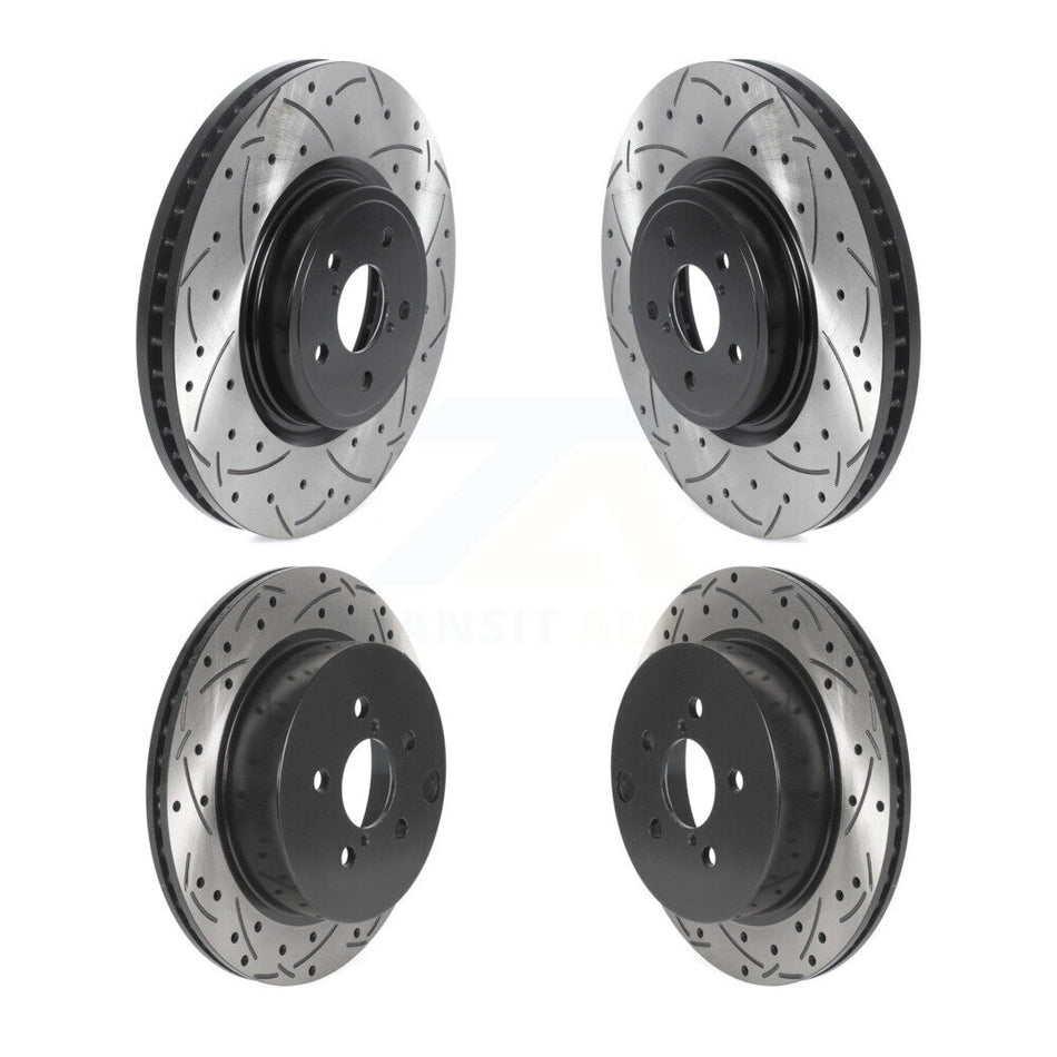 Front Rear Coated Drilled Slotted Disc Brake Rotors Kit For 2014-2018 Subaru Forester 2.0L KD-100475