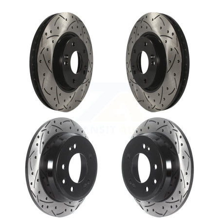 Front Rear Coated Drilled Slotted Disc Brake Rotors Kit For Hyundai Tucson Kia Sportage KD-100479