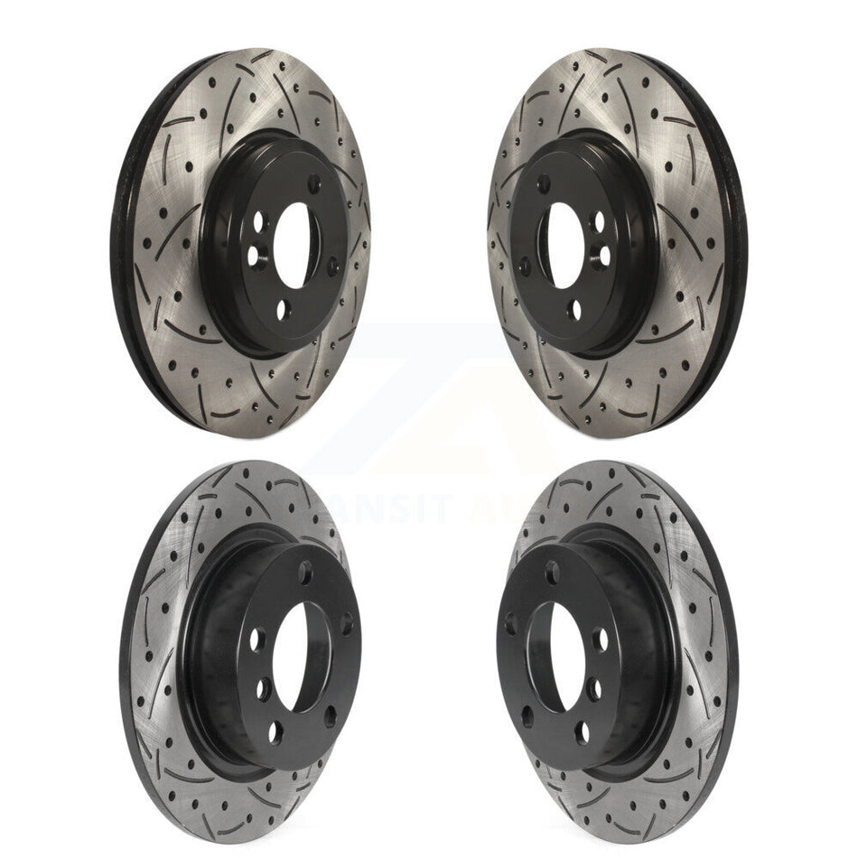 Front Rear Coated Drilled Slotted Disc Brake Rotors Kit For Mini Cooper Countryman KD-100483
