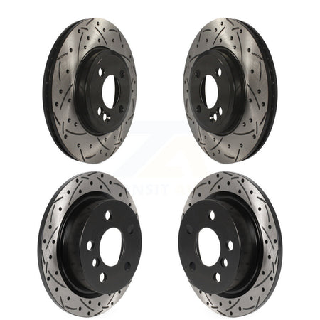 Front Rear Coated Drilled Slotted Disc Brake Rotors Kit For 2015 Mini Cooper 2.0L/1.5L KD-100485