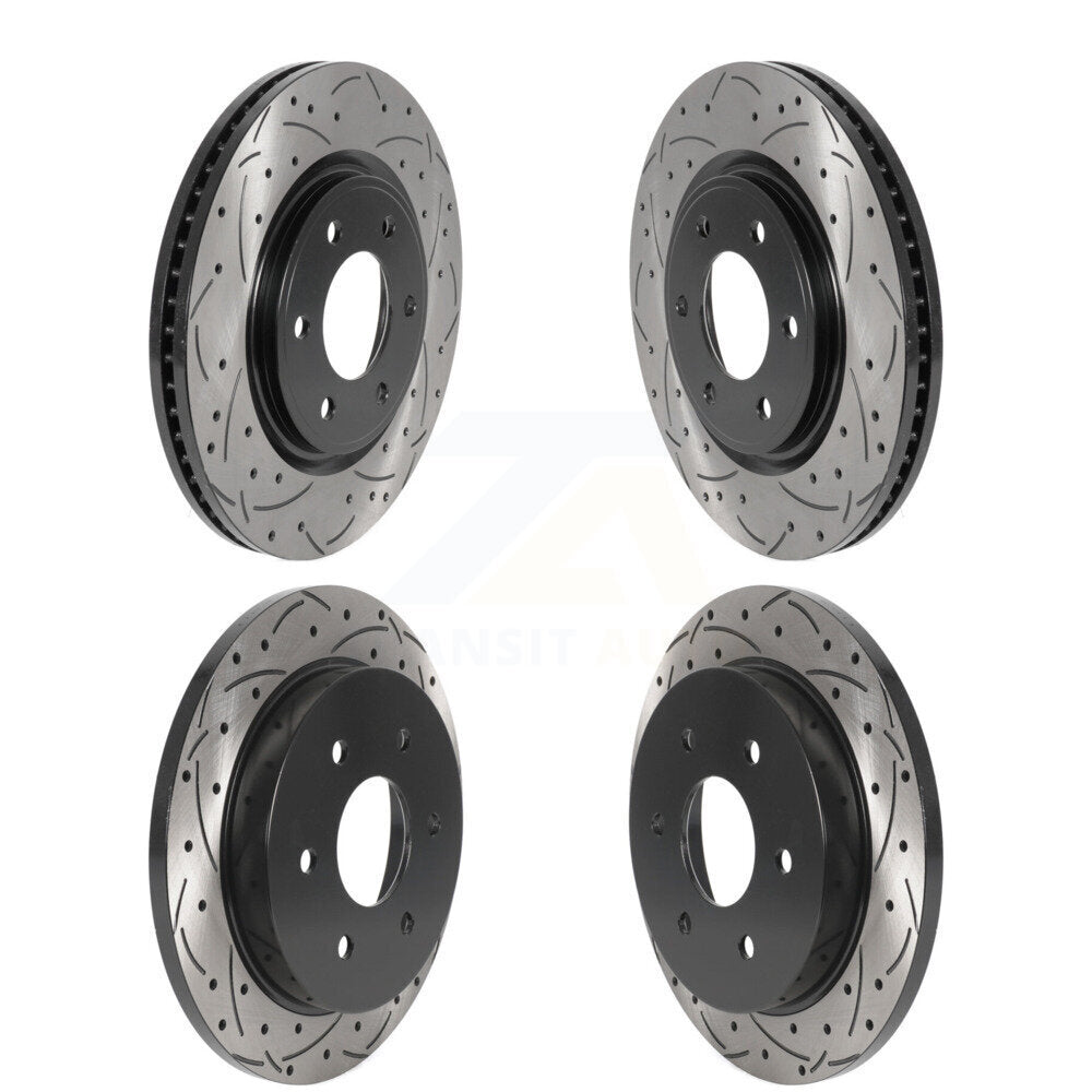 Front Rear Coated Drilled Slot Disc Brake Rotors Kit For Nissan TITAN Armada INFINITI QX56 KD-100486