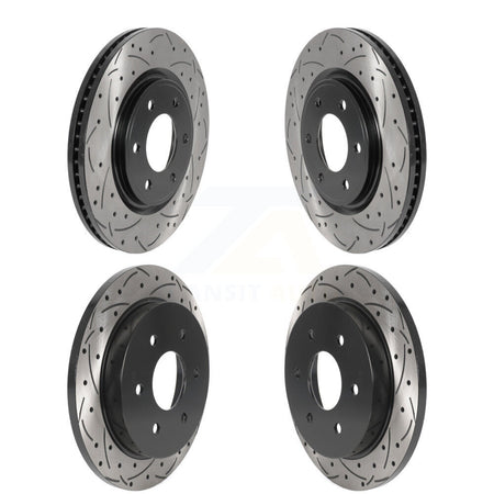 Front Rear Coated Drilled Slot Disc Brake Rotors Kit For Nissan TITAN Armada INFINITI QX56 KD-100486