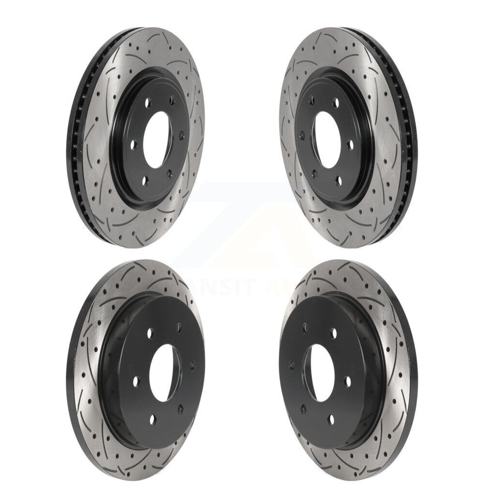 Front Rear Coated Drilled Slot Disc Brake Rotors Kit For Nissan TITAN Armada INFINITI QX56 KD-100486