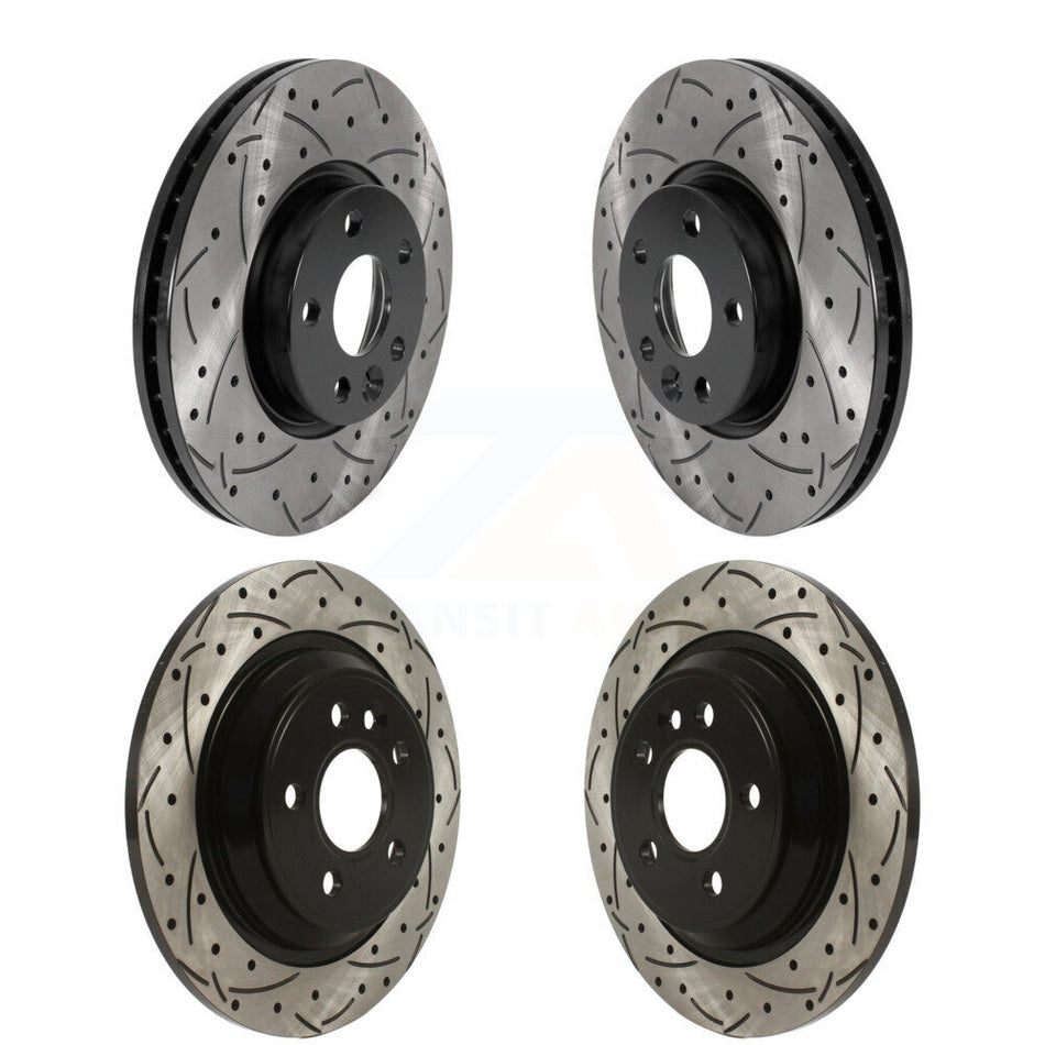 Front Rear Coated Drilled Slotted Disc Brake Rotors Kit For Volvo S60 V70 With 300mm Diameter Rotor KD-100491