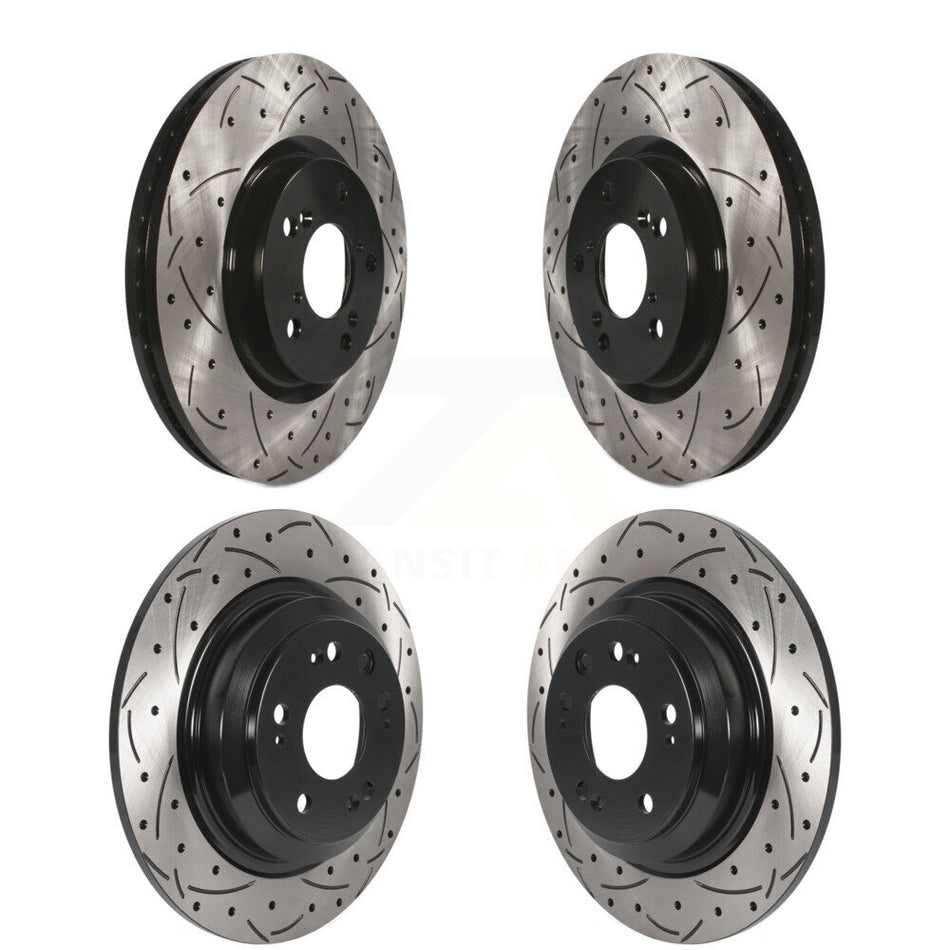 Front Rear Coated Drilled Slotted Disc Brake Rotors Kit For 2009-2014 Acura TL KD-100495