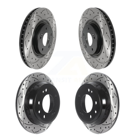 Front Rear Coated Drilled Slotted Disc Brake Rotors Kit For Hyundai Tucson KD-100500
