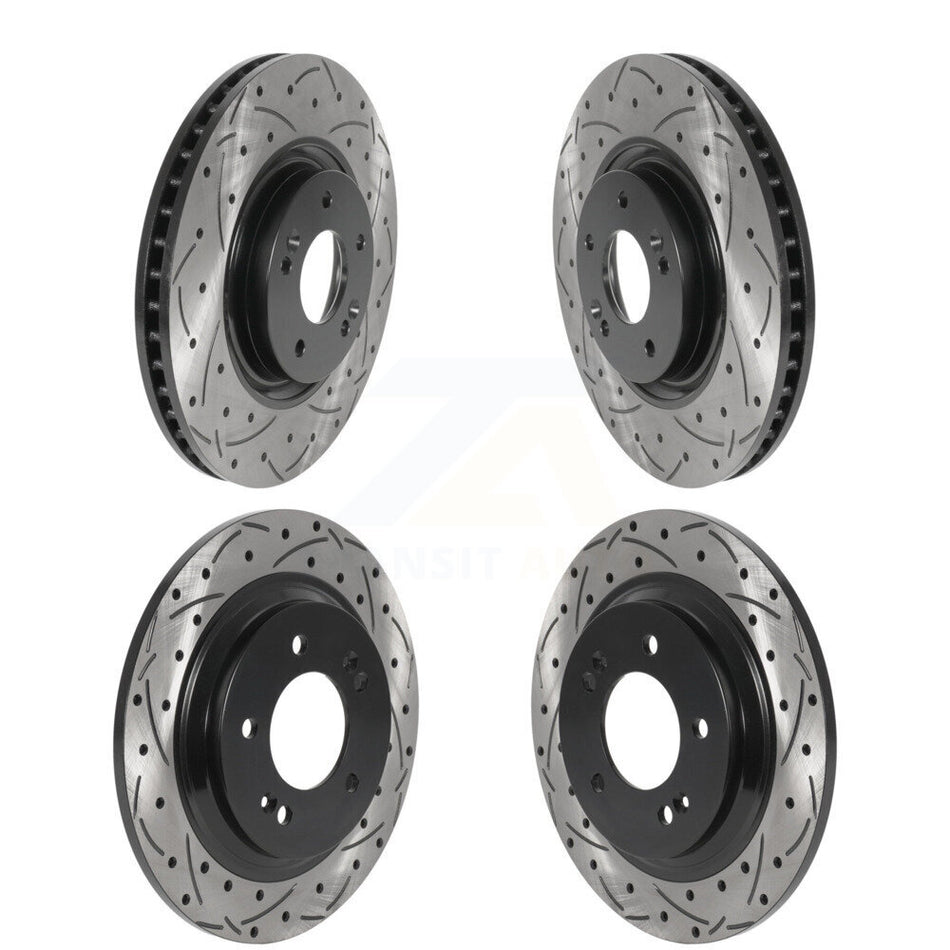 Front Rear Coated Drilled Slotted Disc Brake Rotors Kit For Kia Optima Hyundai Sonata Cadenza Azera KD-100501
