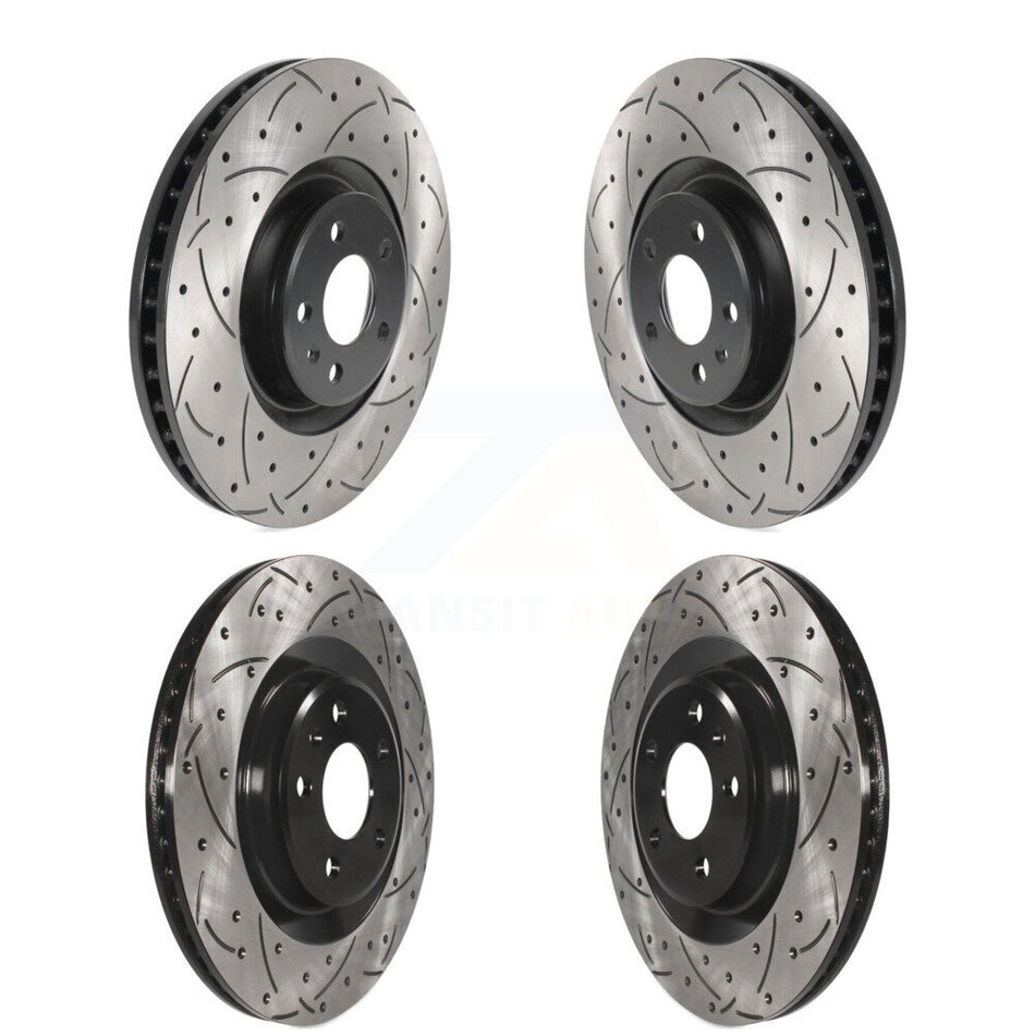 Front Rear Coated Drilled Slotted Disc Brake Rotors Kit For Audi A6 Quattro A7 KD-100503