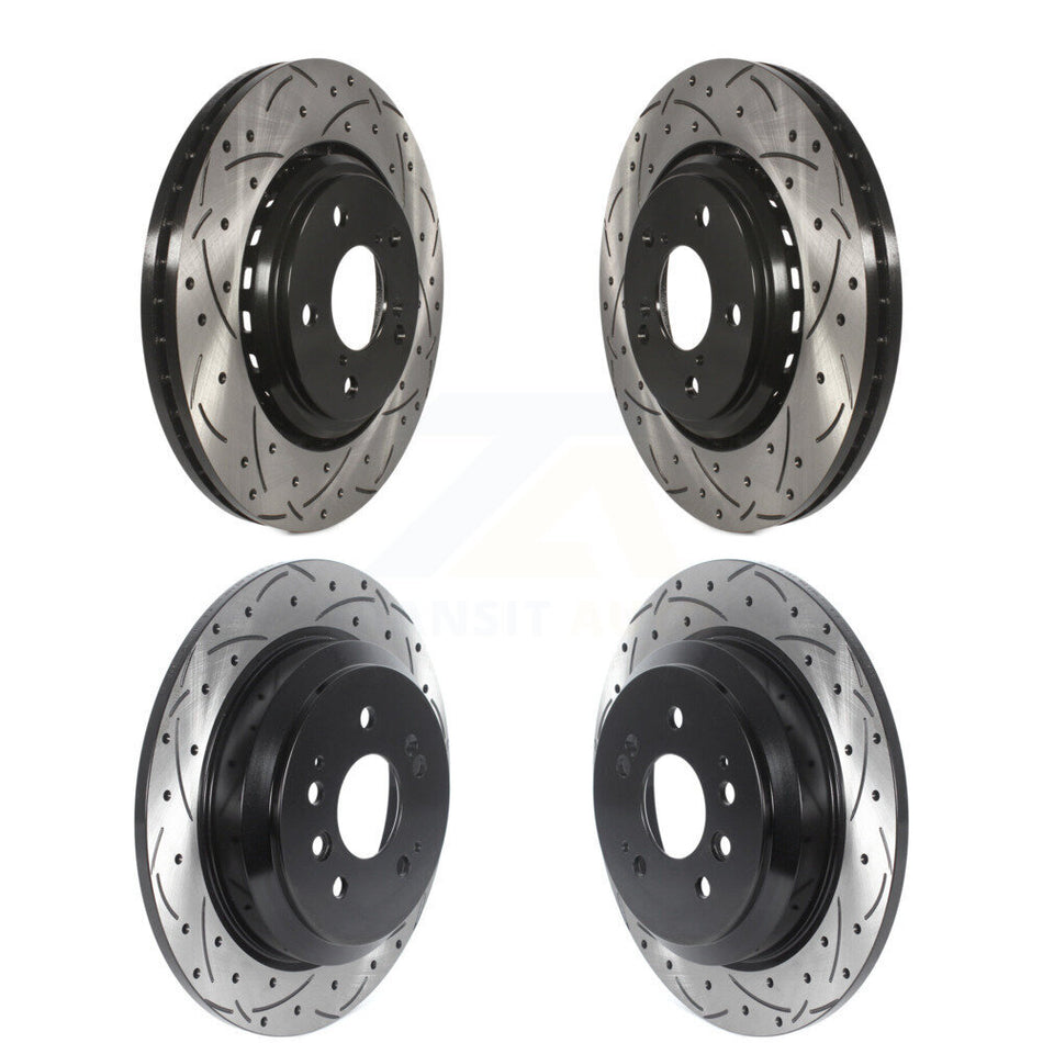Front Rear Coated Drilled Slotted Disc Brake Rotors Kit For Honda Pilot Ridgeline Passport KD-100508