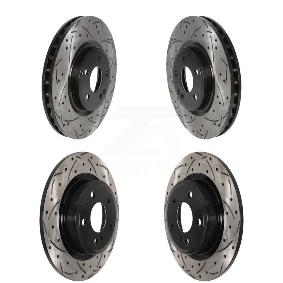 Front Rear Coated Drilled Slotted Disc Brake Rotors Kit For Mercedes-Benz CLA250 GLA250 INFINITI QX30 KD-100509
