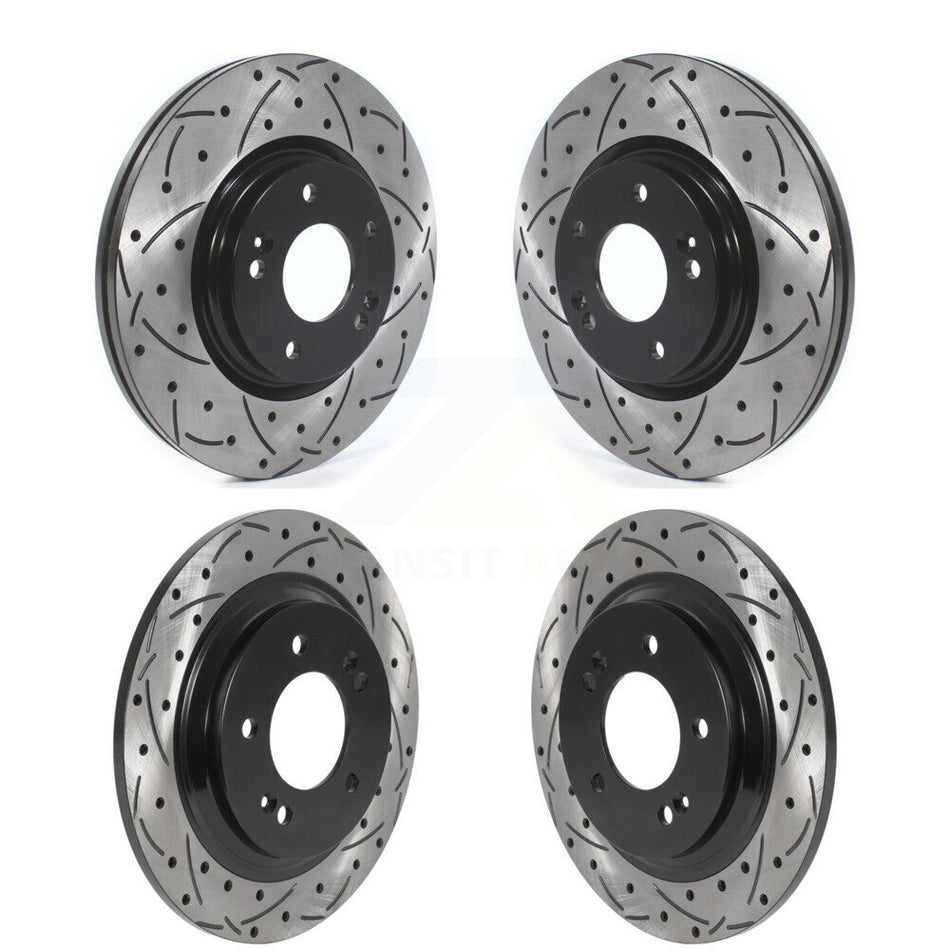 Front Rear Coated Drilled Slotted Disc Brake Rotors Kit For Kia Optima Hyundai Sonata Elantra GT Forte KD-100512