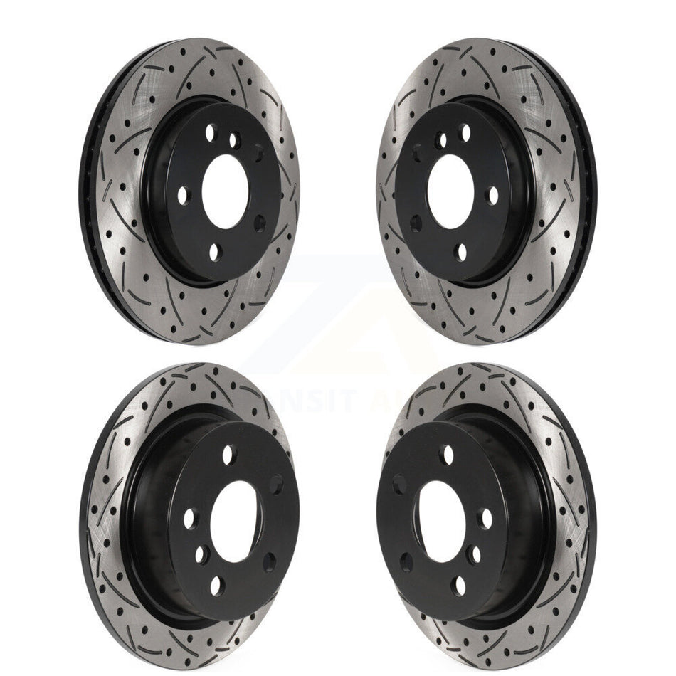 Front Rear Coated Drilled Slotted Disc Brake Rotors Kit For Mini Cooper KD-100514