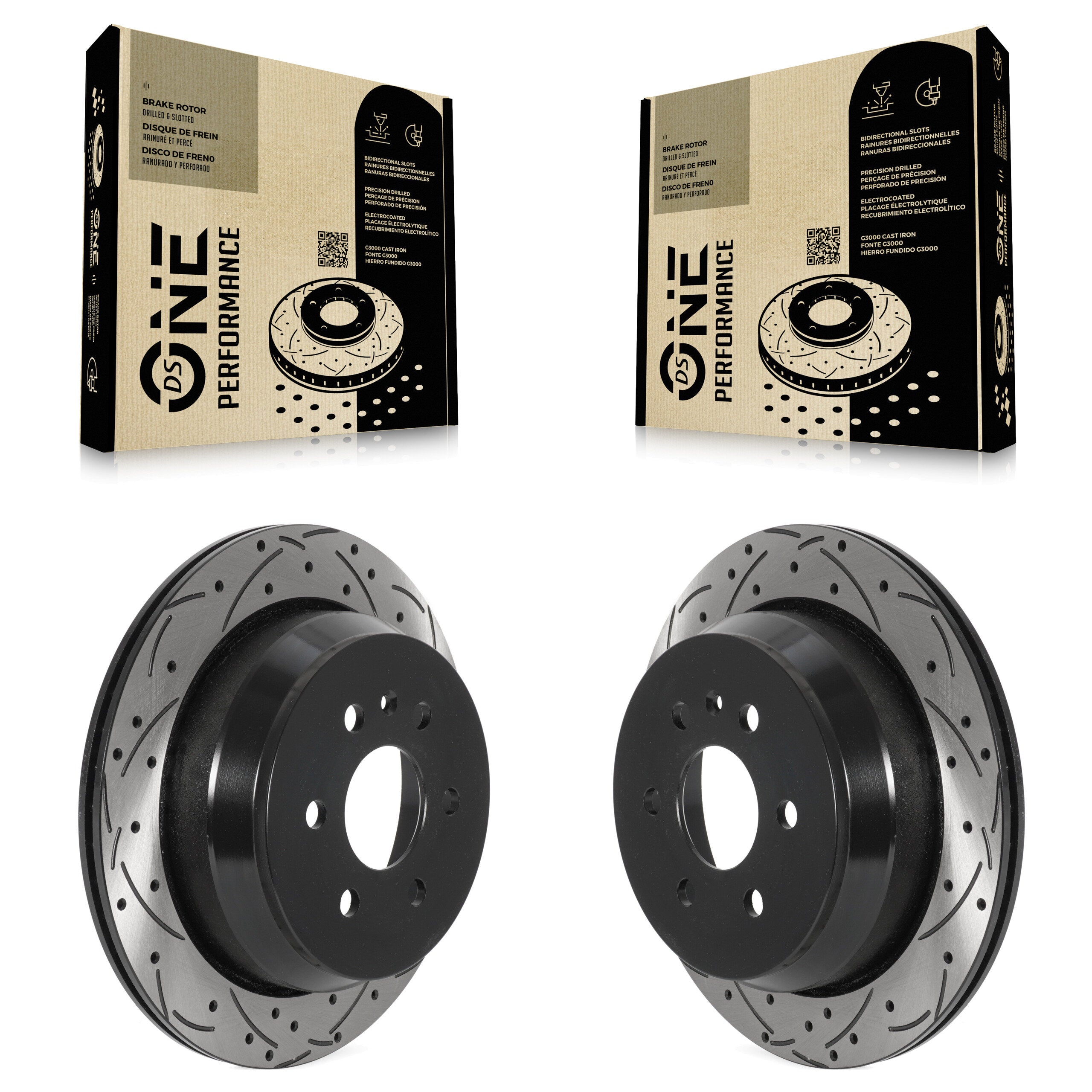 Rear Coated Drilled Slot Disc Brake Rotor Pair For 2015-2020 Chevrolet Colorado GMC Canyon KD-100520