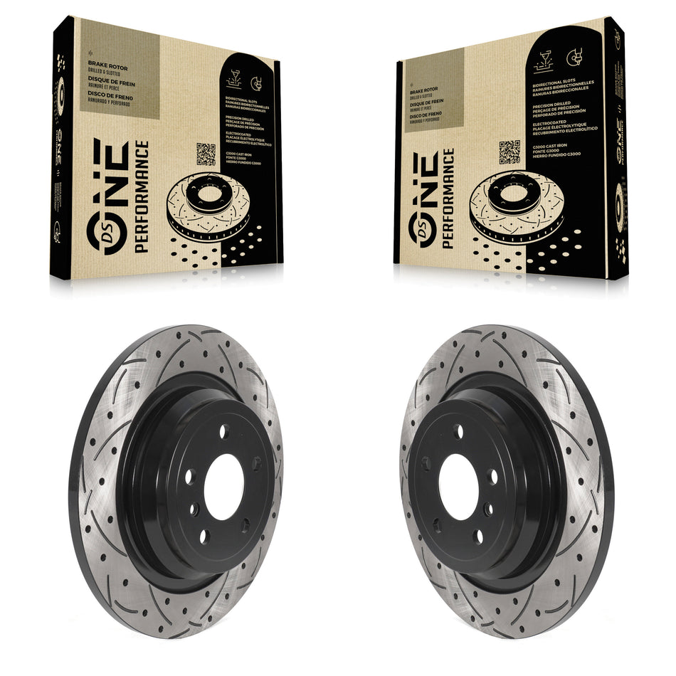 Rear Coated Drilled Slotted Disc Brake Rotors Pair For Mercedes-Benz ML350 GLE350 ML250 GLE300d KD-100544