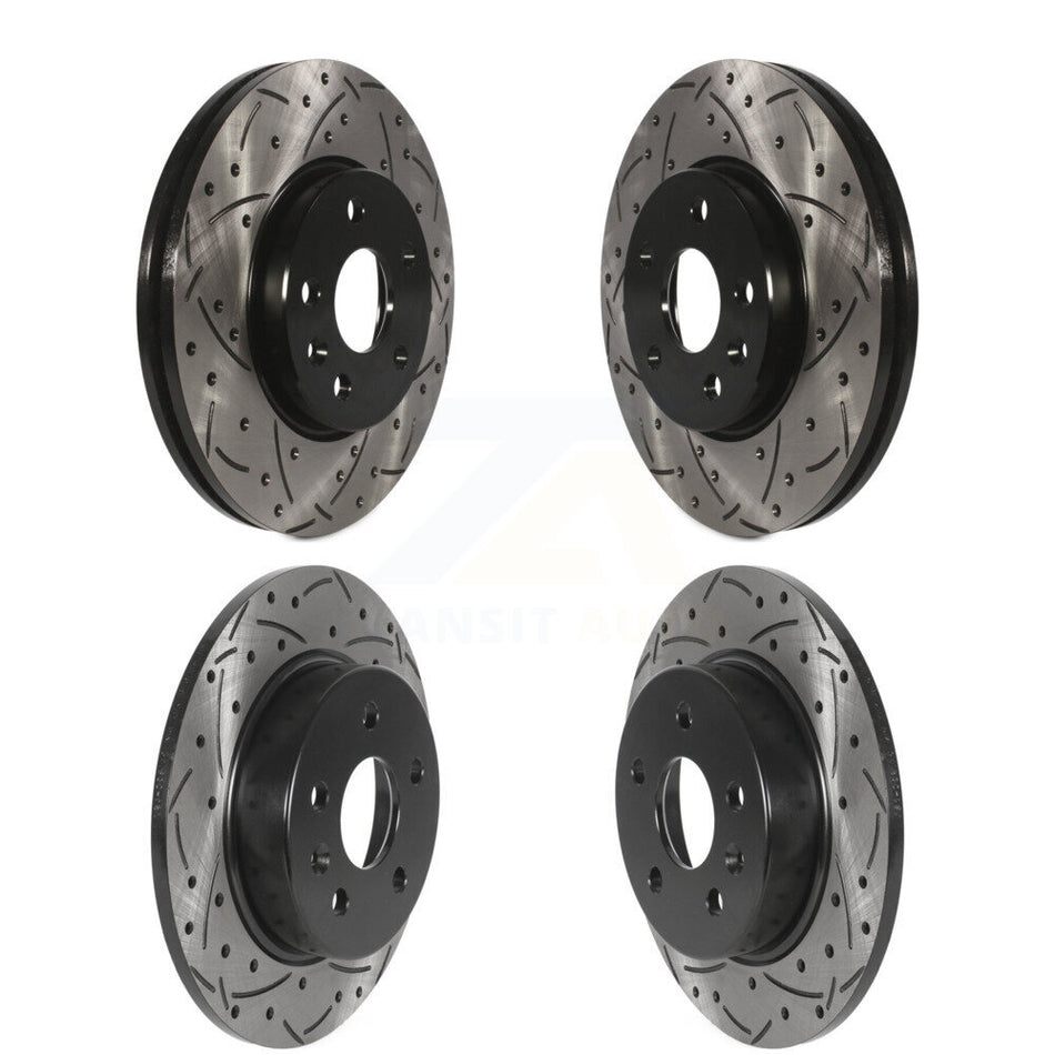 Front Rear Coated Drilled Slotted Disc Brake Rotors Kit For Chevrolet Cruze Volt Bolt EV EUV KD-100558